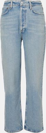 A Gold E 90s Pinch Waist Crop high-rise straight jeans