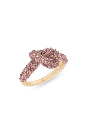 Nordstrom Rack Pav&eacute; Crystal Knot Ring in Rose- Gold at Nordstrom Rack, Size 7