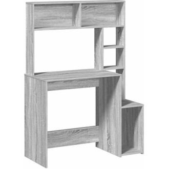 vidaXL Scrivania Mensole Grigio Sonoma 100x45x140 cm Legno Multistrato - Vidaxl
