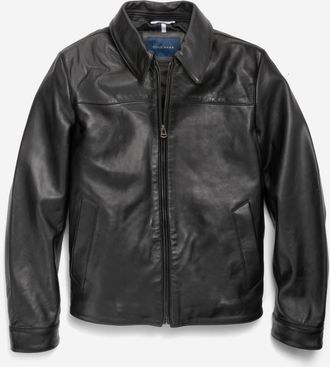 Cole Haan Mens Smooth Lamb Shirt Jacket - Black Size Medium