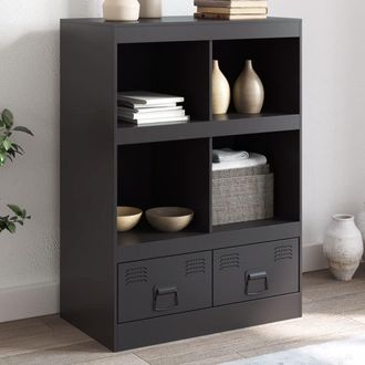 Berkfield Home Highboard Black 67x39x95 cm Steel | Size: 67 x 39 x 95 cm