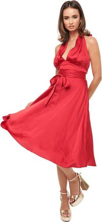 Unique Vintage Halter Swing Dress in Red at Nordstrom, Size X-Large