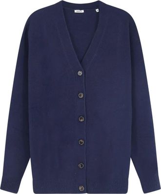 Aspesi Cardigan in Kasjmier - Dames - Vesten - Blauw - M - Kasjmier - Truien & Vesten