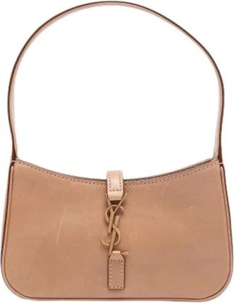 Saint Laurent Pre-owned Shoulder Bags, female, Brown, Size: ONE SIZE Pre-owned Leather Shoulder Bag