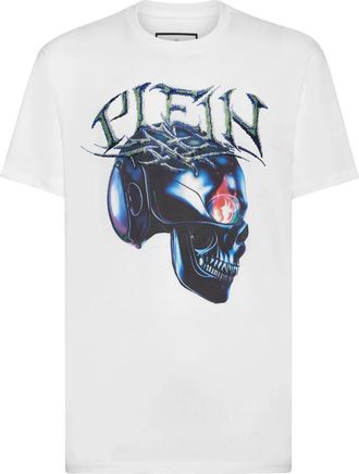 Philipp Plein T-shirt Ronde Hals SS Chrome - Heren - T-shirts - Wit - 2XL - Katoen - Tops