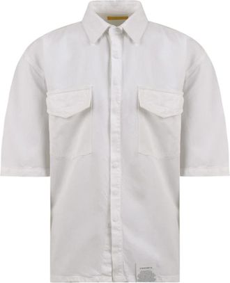 Icon Denim Los Angeles Witte Overhemden Los Angeles Stijl - Heren - Korte mouwen Overhemden - Wit - M - Katoen - Overhemden