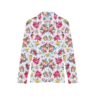 Msgm Msgm, Overhemden, Dames, Veelkleurig, M, Bloes met bloemenprint