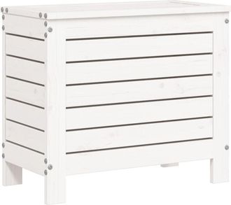 vidaXL Garden Footstool White 62x31.5x52 cm Solid Wood Pine vidaXL
