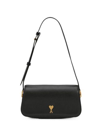 Ami Rectangular Smooth Gold-Emblem Silk-Nylon Shoulder Bag