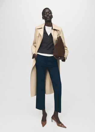 Mango Pantaloni diritti crop navy - Donna - 36 - MANGO