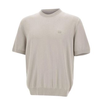 HUGO BOSS Hugo, Round-neck Knitwear, male, Gray, Size: 2XL Kanacho