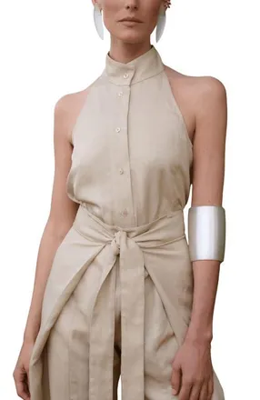 The IQ Collection Trama Top in Beige at Nordstrom, Size X-Large