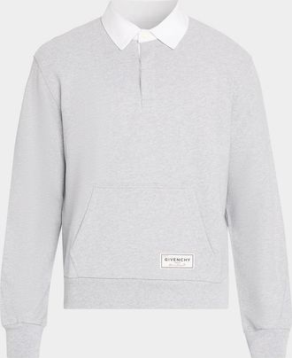 Givenchy Men & apos;s Coutoure Seam Polo Sweatshirt