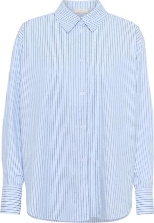 Kaffe Overhemden, Dames, Blauw, XL, Gestreepte Windsurfer Overhemdblouse