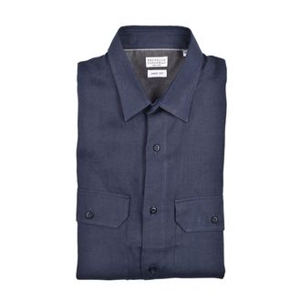 Brunello Cucinelli Blue Triacetate Mens Shirt