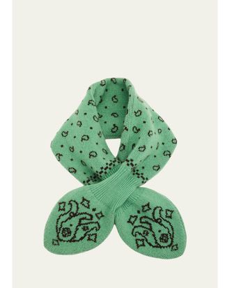 Guest In Residence Bandana Bowtie Wool-Cashmere Scarf