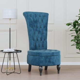 vidaXL Sedia con Schienale Alto Design con Bottoni in Velluto Blu - Vidaxl