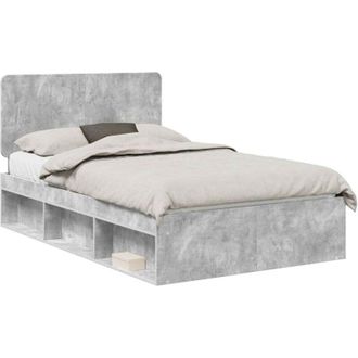 vidaXL Estructura De Cama Concreto 120 X 200 Cm Madera De Pino Macizo Vidaxl