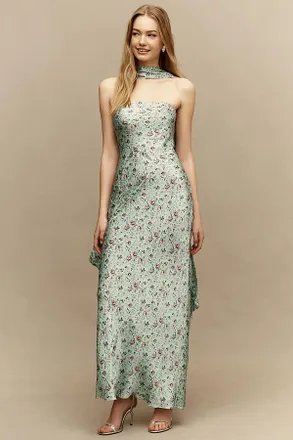BHLDN Nesta Strapless Satin Scarf Maxi Dress