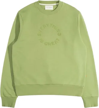 Far Afield Mens Everything Is Great Crewneck Sweatshirt In Green