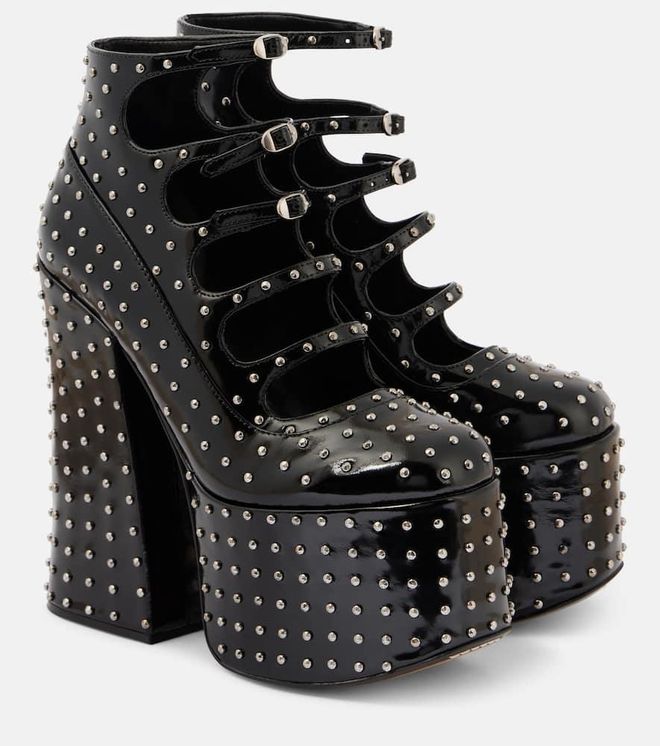 Kiki studded leather platform ankle boots