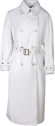 Moorer Elegante Grijze Trenchcoat - Dames - Trenchcoats - Grijs - S - Katoen - Jassen