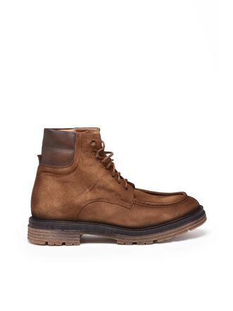 Paolo Pecora Brown Suede Lace-Up Ankle Boots