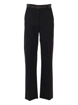 Max Mara satin waistband trousers - women - Virgin Wool - 38 - Black
