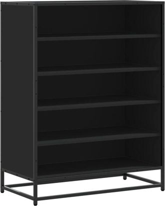 vidaXL Vidaxl - Zapatero de madera de ingeniería y metal negro 75x38x97,5 cm