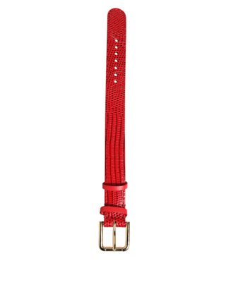 Dolce & Gabbana Crocodile-Embossed Leather Belt - Red