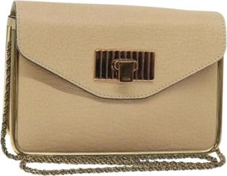 Chlo&eacute; Pre-owned Cross Body Bags, female, Beige, Size: ONE SIZE Pre-owned Leather Shoulder Bag