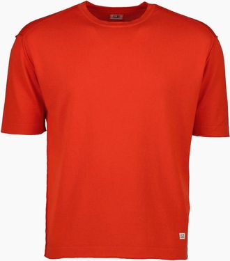 C.P. Company Mens Sea Island Knitted T-Shirt - Red - Size: 40