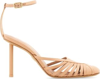Ferragamo strappy pumps - women - Satin - 5C - Pink