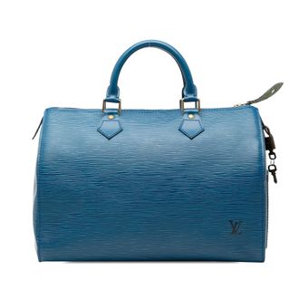 Louis Vuitton Blue Epi Speedy 35