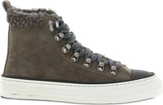 Brunello Cucinelli Sneakers con bordo shearling - Grigio