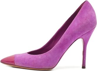 Saint Laurent Pumps in pelle verniciata e scamosciata 140mm - Viola