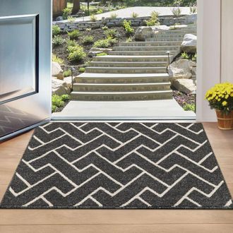 Elle Felpudo De Interior, Antideslizante Por Delante Y Por Detr&aacute;s, Absorbente Y Resistente A La Suciedad, Felpudo De Entrada Lavable A M&aacute;quina, 60x90cm
