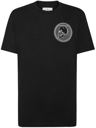Philipp Plein logo-patch cotton T-shirt - men - Cotton - S - Black