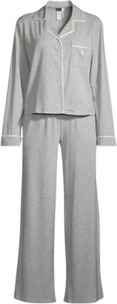 Ralph Lauren Long-Sleeve Jersey Pyjama Set - Dames - Pyjama - Grijs - XS - Tweed - Nachtkleding