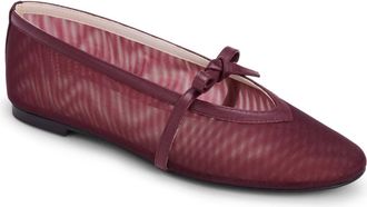 Yosi Samra Womens Savannah Flats In Burgundy Mesh