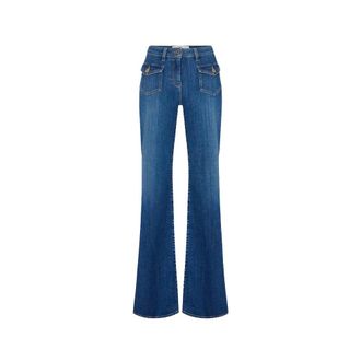 Elisabetta Franchi Vaqueros acampanados con bolsillos - Jeans - Mujer - Azul - W29