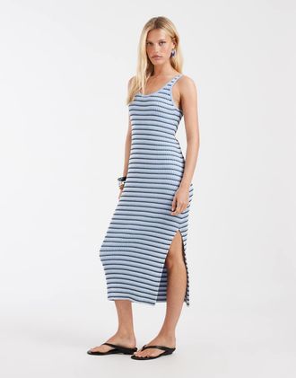 & Other Stories Vestito lungo a coste blu e bianco a righe-Multi