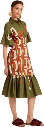 La DoubleJ Choux Midi Jurk - Dames - Shirt Kleedjes - Veelkleurig - XL - Kleedjes