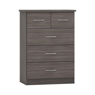 Seconique Seconique - Nevada 3+2 Drawer Chest - L46 x W81 x H115.5 cm - Black Wood Grain