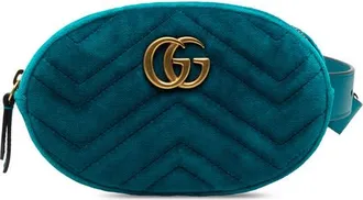 Gucci Pre-owned Gucci GG Marmont Matelasse Velvet Belt Bag Ladies 476434 493075