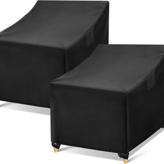 OEM Funda Protectora Impermeable Para Silla De Jard&iacute;n, Negra, De Mimbre Resistente, Juego De 2 (120 X 65 X 65 Cm) - Crezuo
