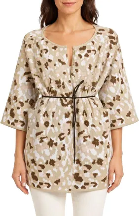Pinko Animal-Print Cotton Coat - Beige