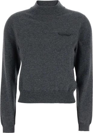 Brunello Cucinelli Maglione con collo rialzato - Grigio