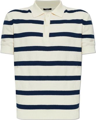 Balmain Cotton Marini&egrave;re Polo - Heren - Polos - Beige - M - Katoen - Tops