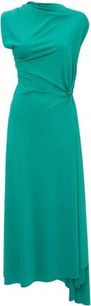 Victoria Beckham Kleedjes, Dames, Groen, S, Groene Geplooide Mouwloze Jurk